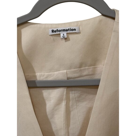 Reformation Vest Off White Beige Womens Vest With Buttons & Pockets Size S - Picture 2 of 6